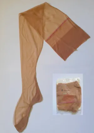 1960s Seamed Tan Stockings by Prestige - L