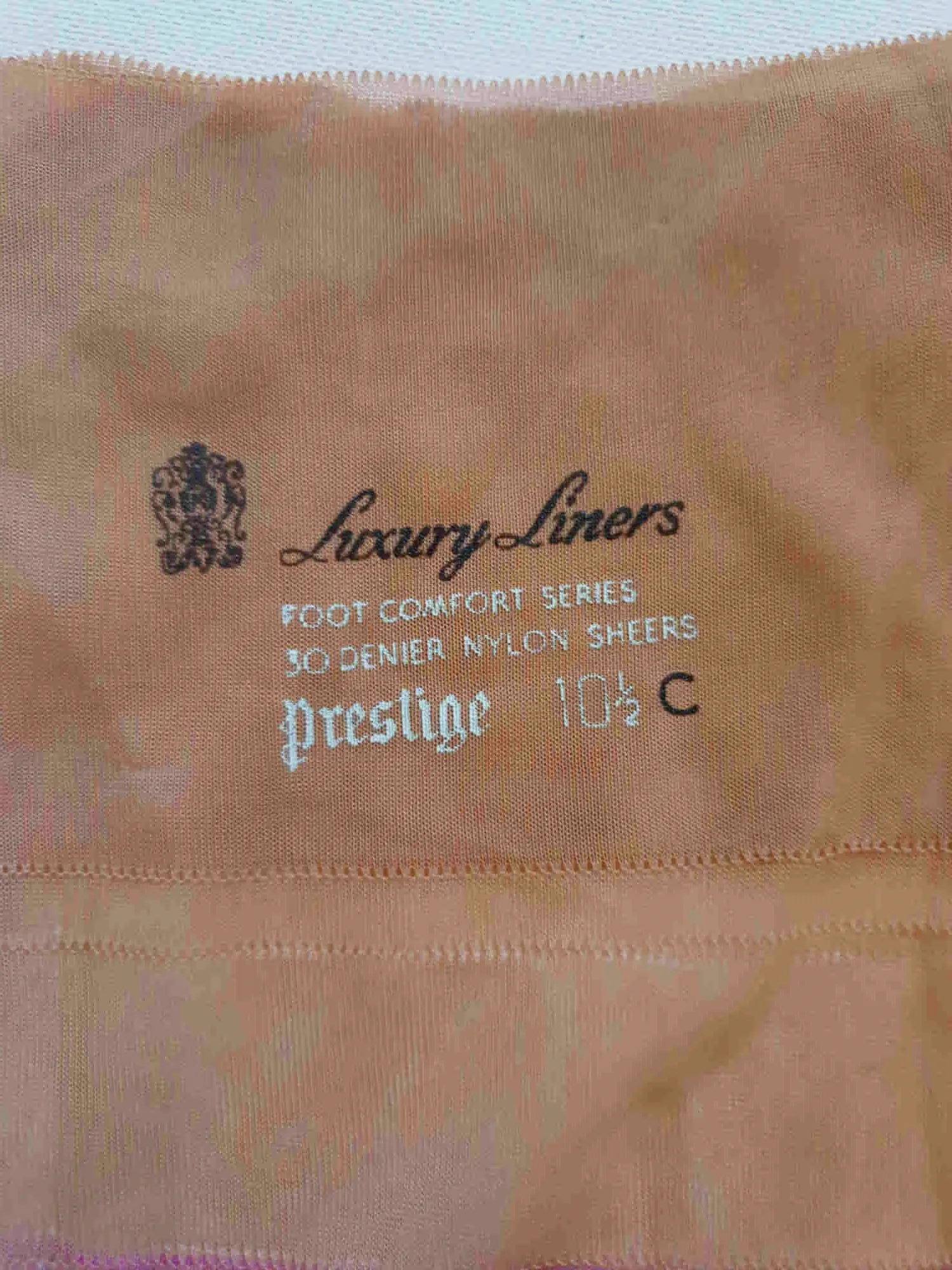 1960s Seamed Tan Stockings by Prestige - L