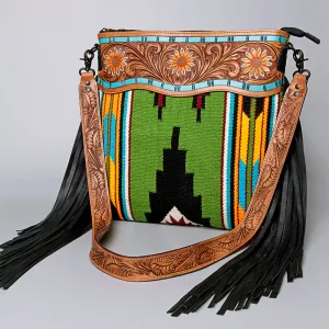 ADBGZ704 American Darling Hand Tooled Saddle Blanket Genuine Leather Women Bag Western Handbag Purse