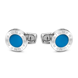 Aigner  Silver And Dark Blue Cufflink