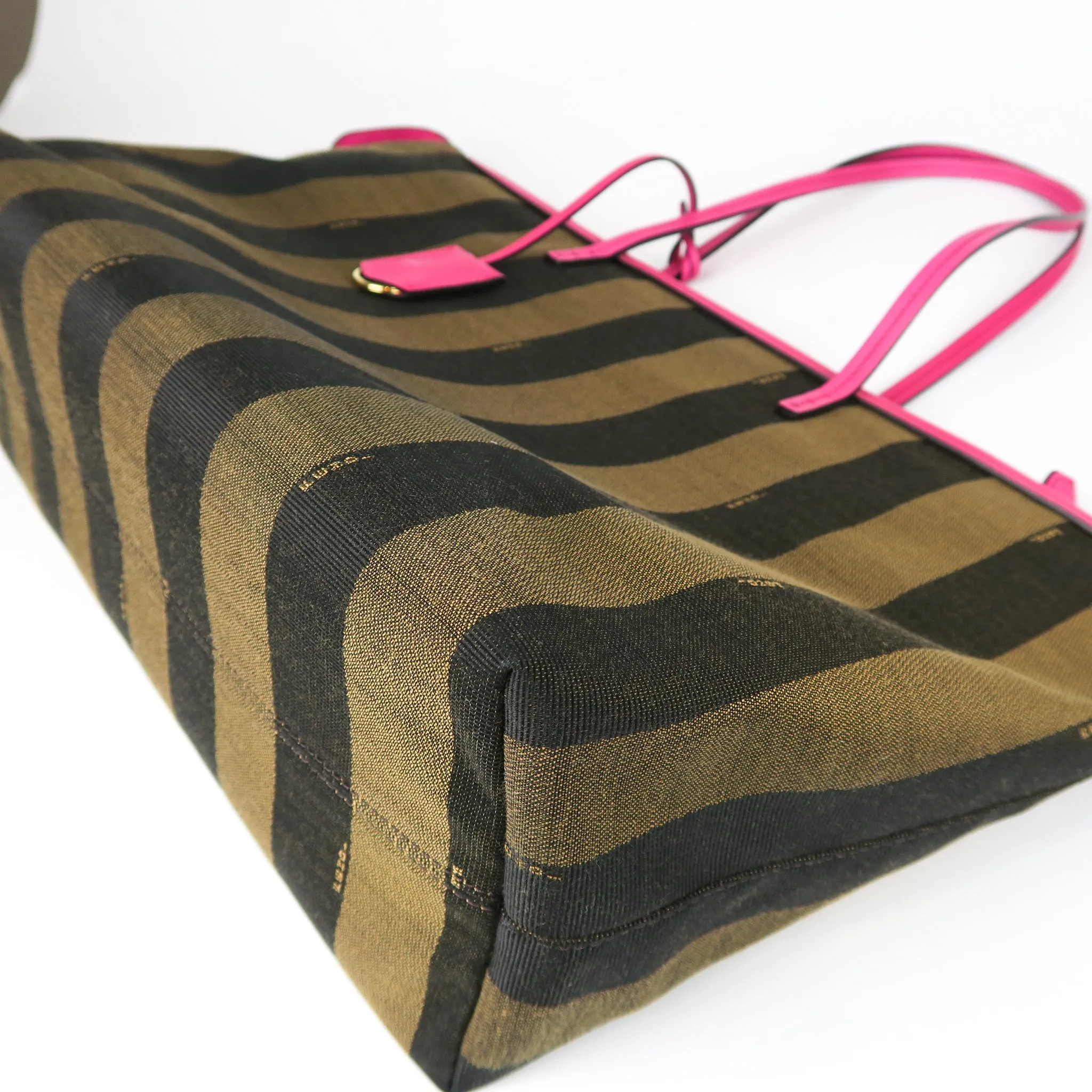 Amarena Leather Tobacco Pequin Striped Canvas