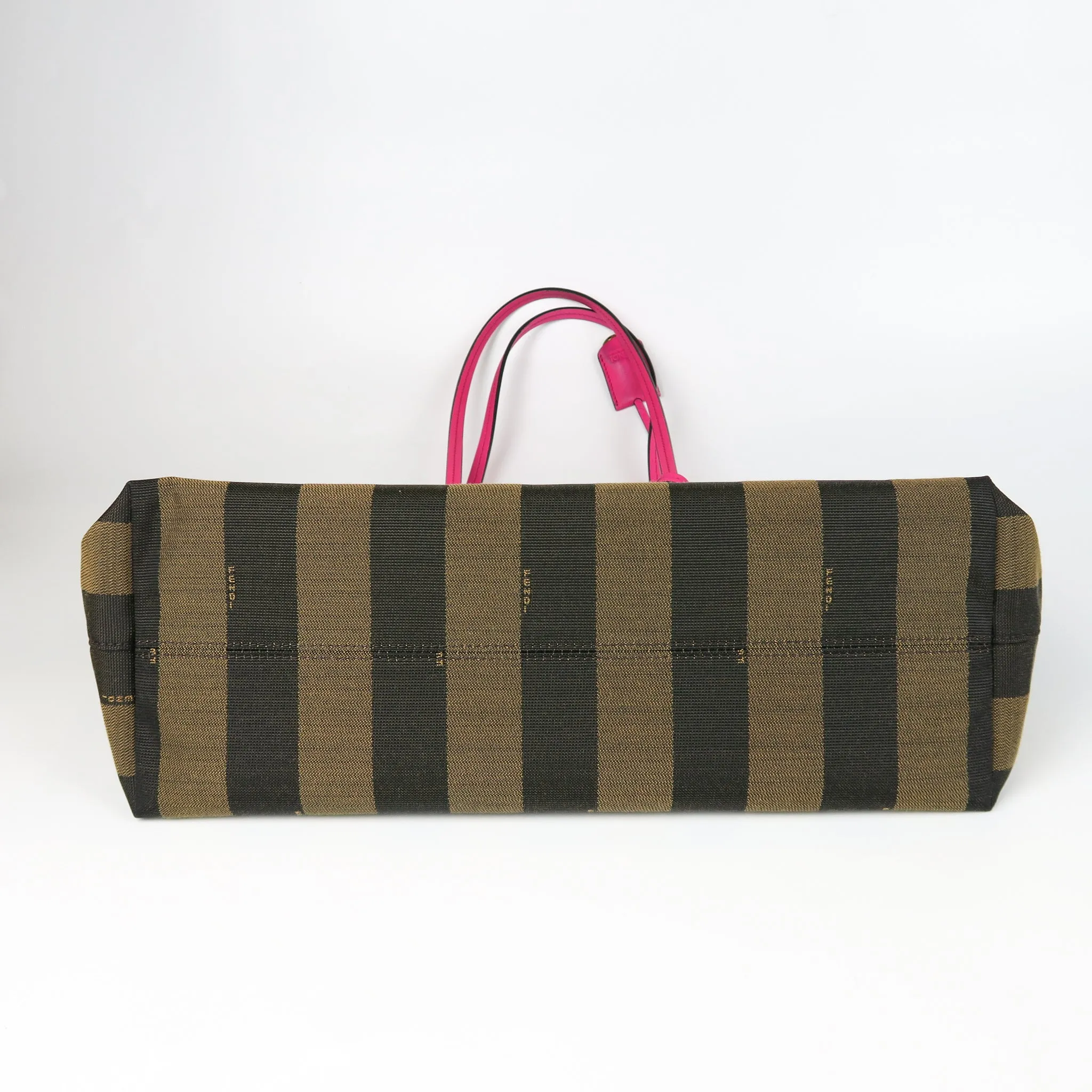 Amarena Leather Tobacco Pequin Striped Canvas