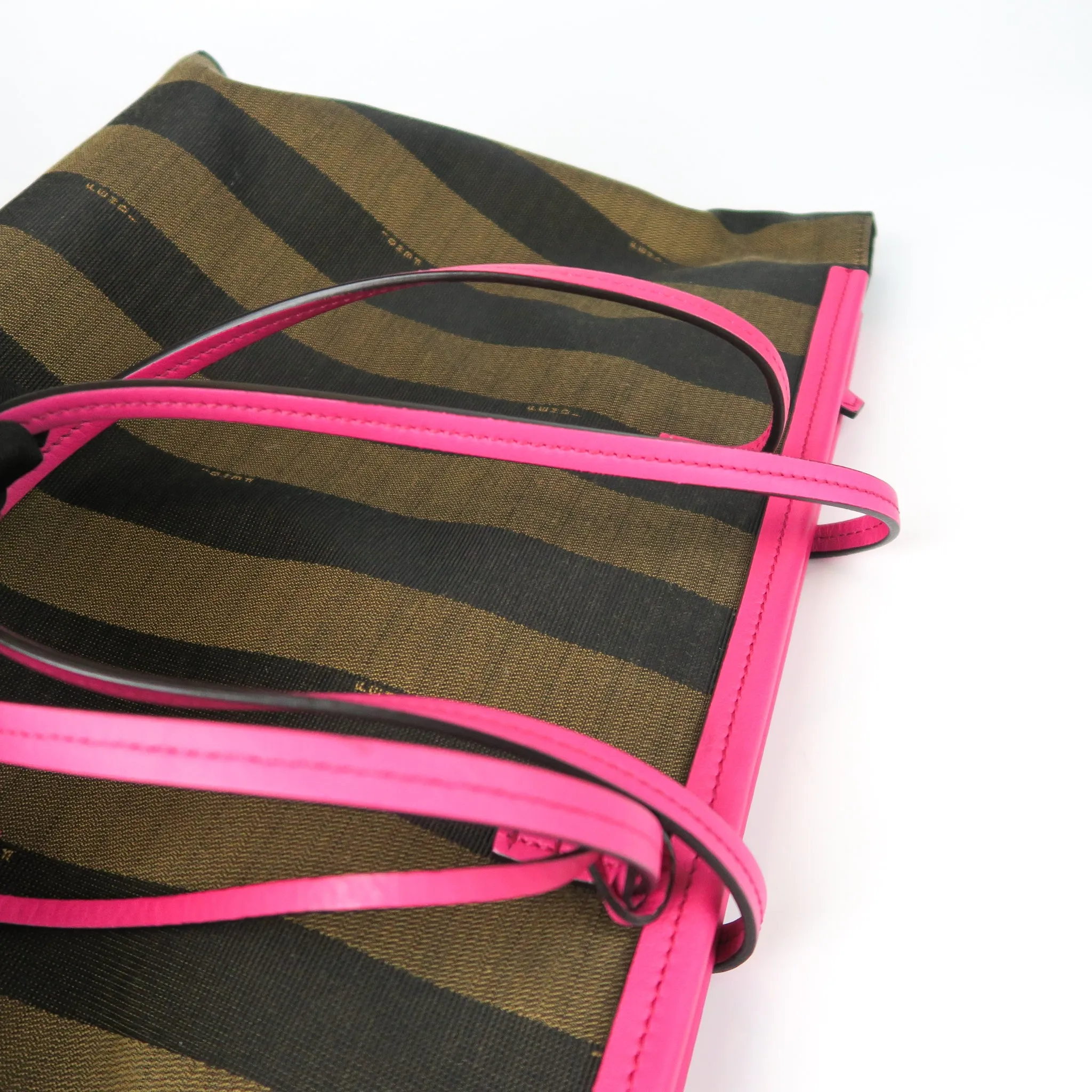 Amarena Leather Tobacco Pequin Striped Canvas