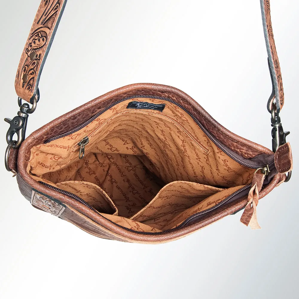 American Darling ADBG379BR Large Crossbody Hand Tooled Genuine Leather Women Bag Western Handbag Purse