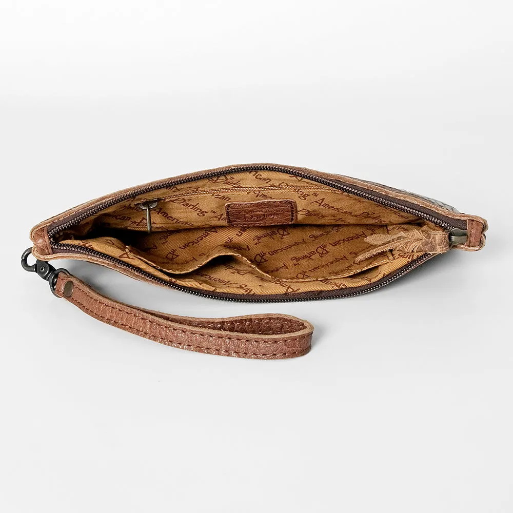 American Darling ADBG765 Wristlet Crocodile Embossed Genuine Leather Women Bag Western Handbag Purse