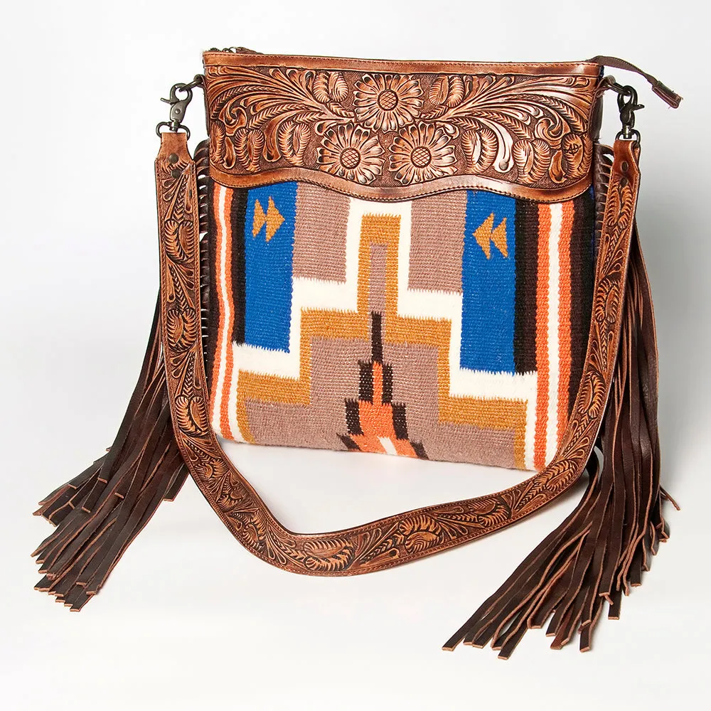 American Darling ADBGZ568A Signature Crossbody Hand Tooled Saddle Blanket Genuine Leather women bag western handbag purse