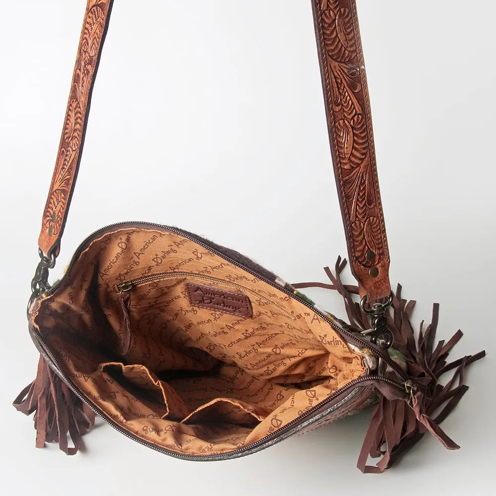 American Darling ADBGZ575 Signature Crossbody Hand Tooled Saddle Blanket Genuine Leather women bag western handbag purse