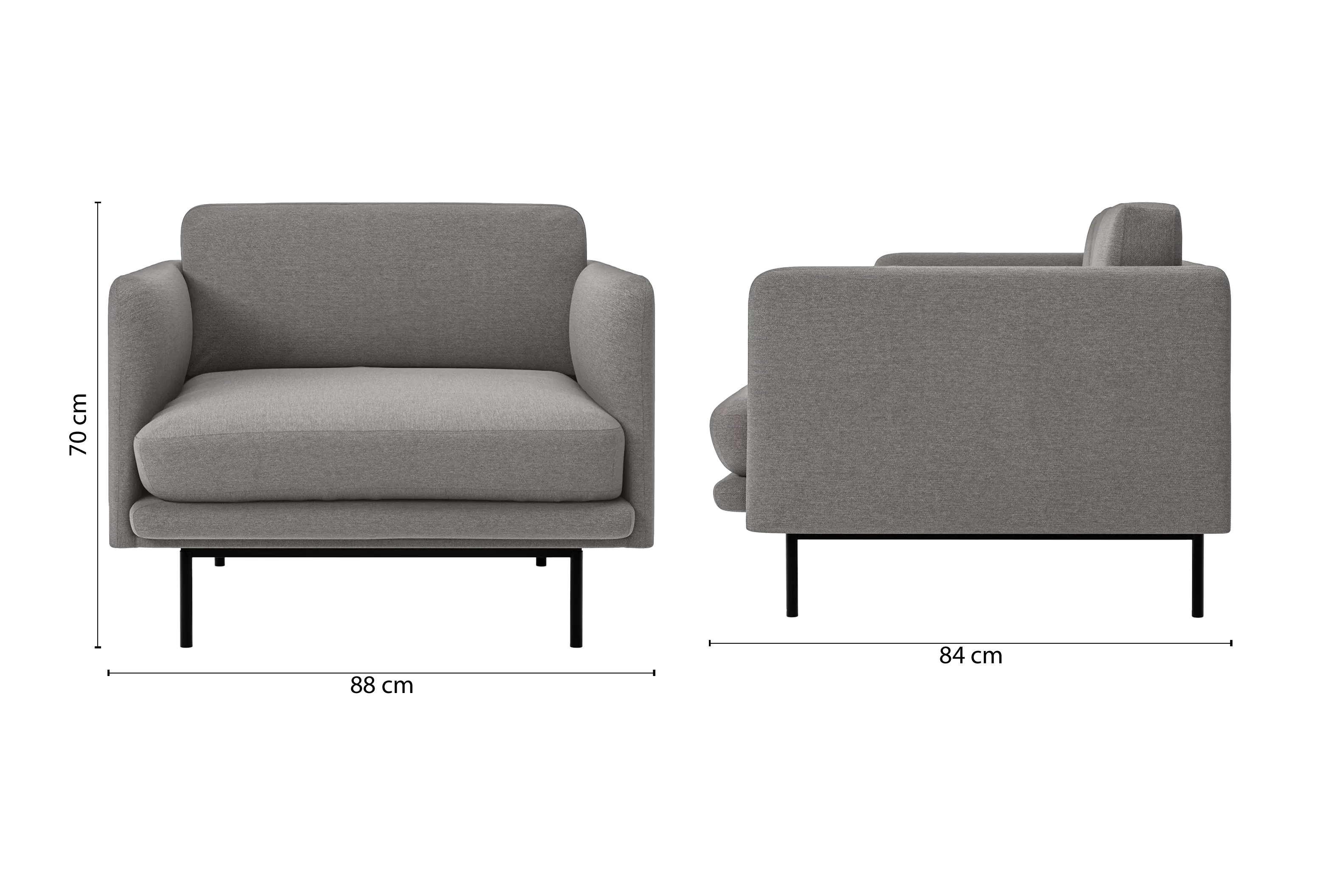 Ancona Armchair Grey Linen Fabric