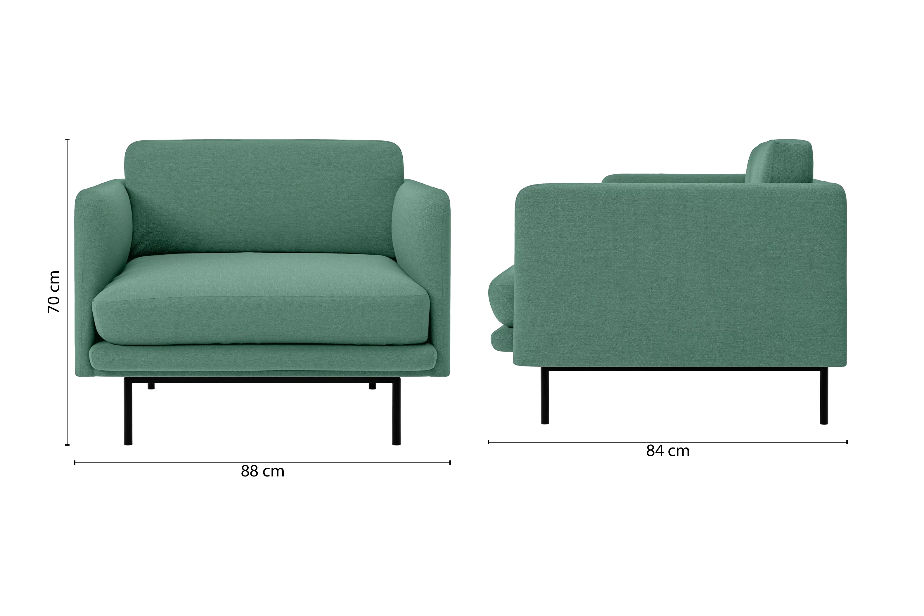 Ancona Armchair Mint Green Linen Fabric