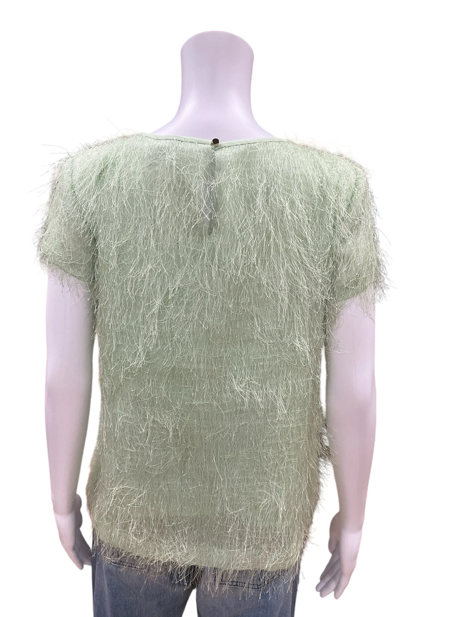 Ann Taylor Lime Fuzzy Top Size 6 Petite