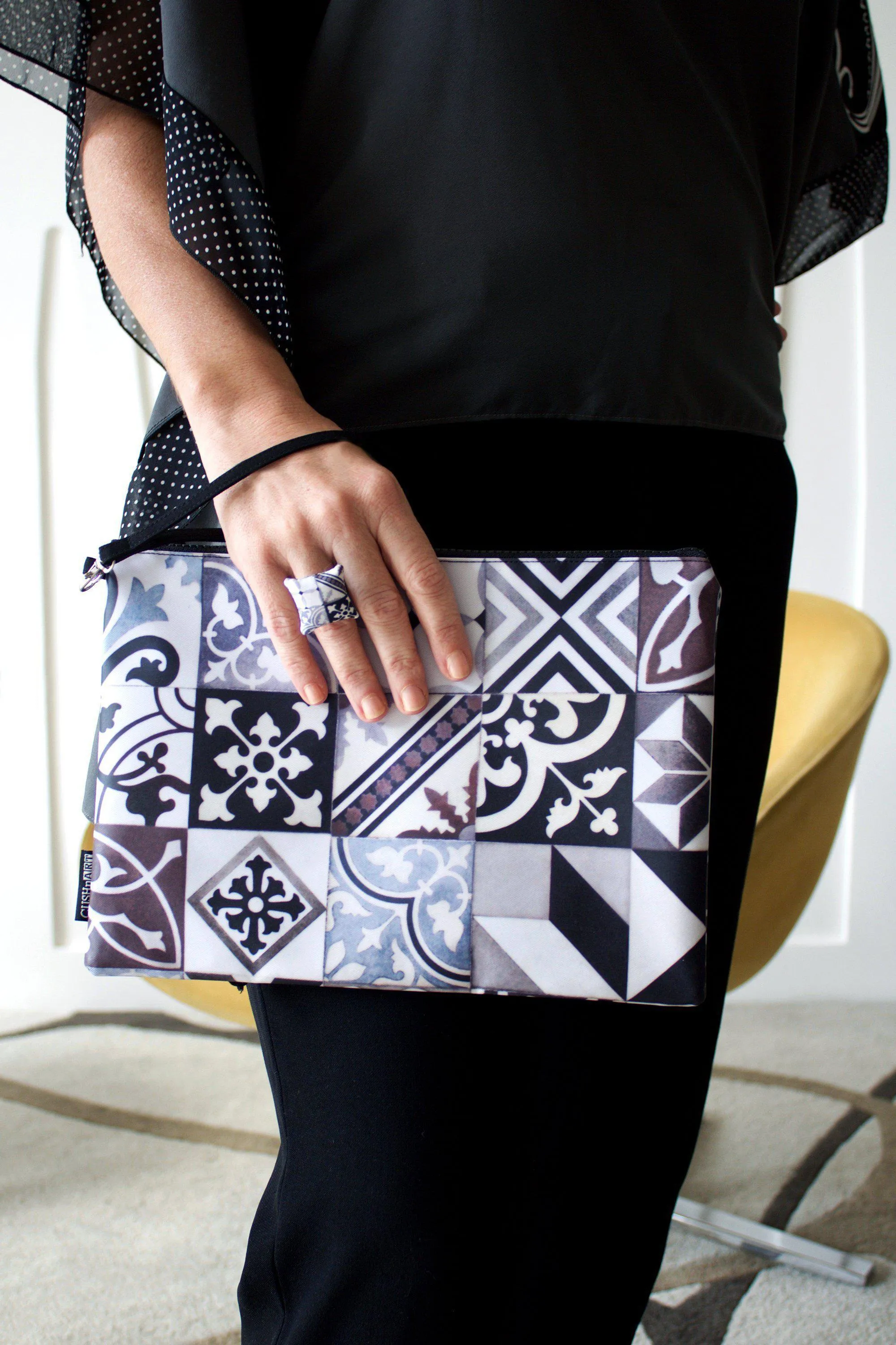 Art Deco Black Clutch