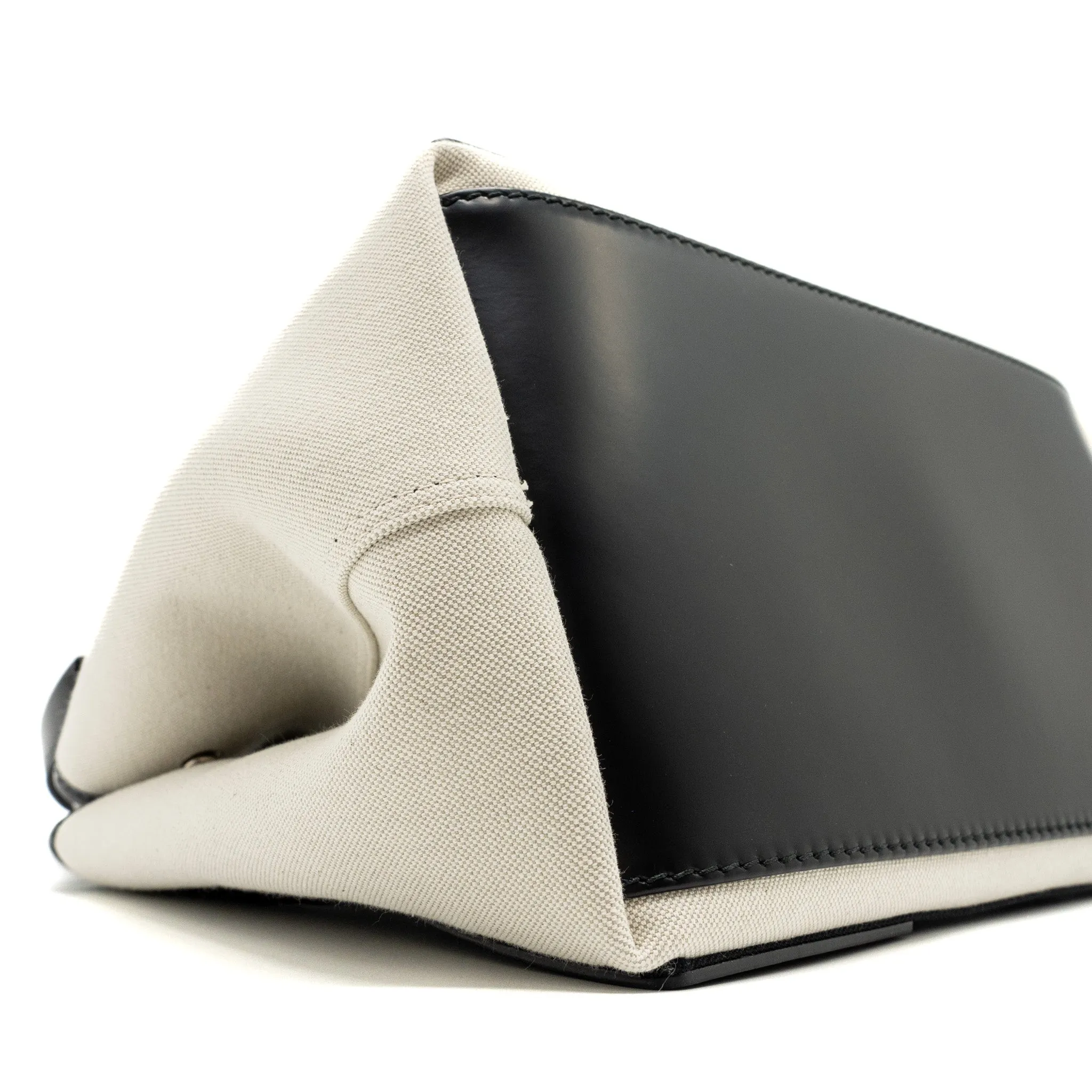 Balenciaga Cabas Tote Bag Canvas/Calfskin Beige/Black SHW