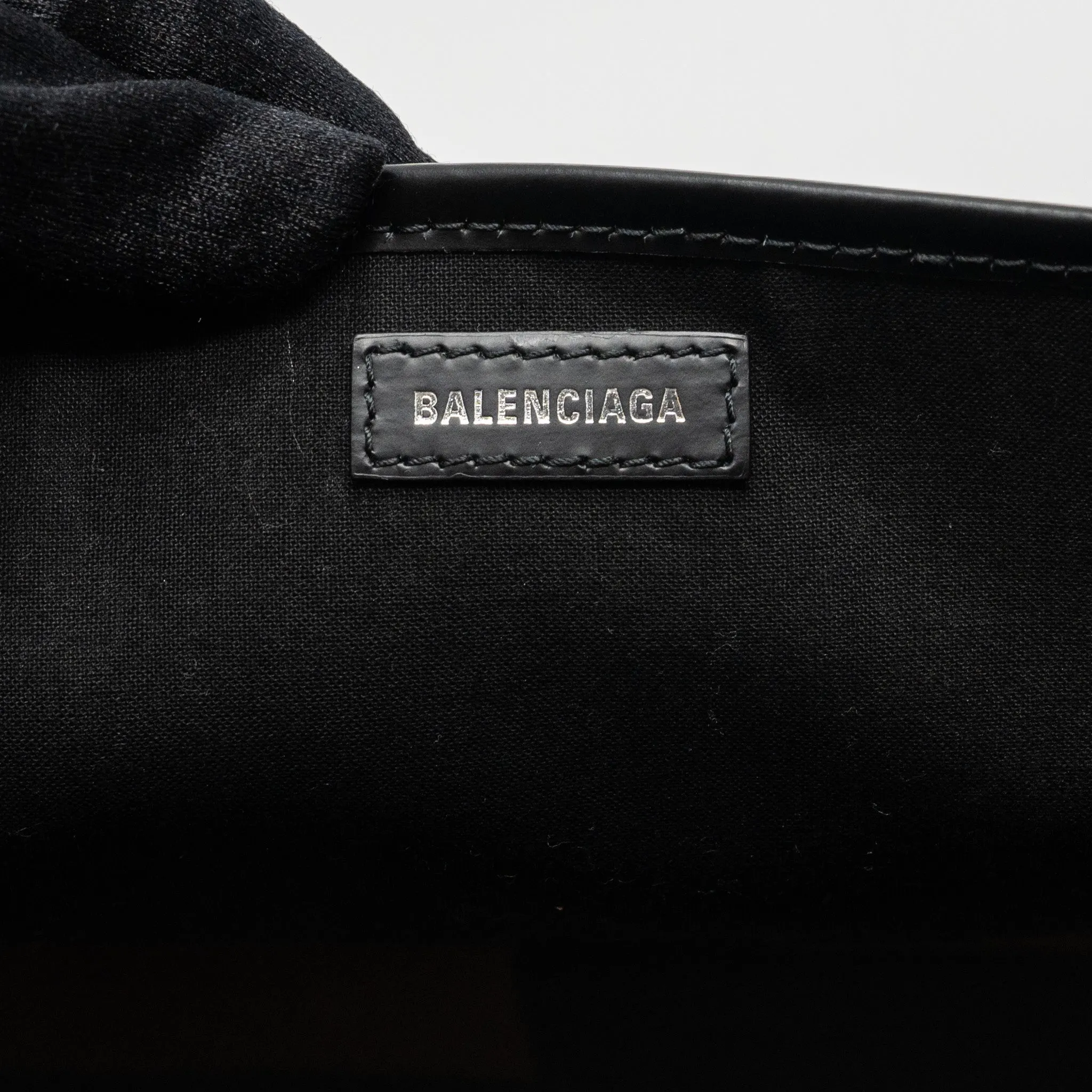 Balenciaga Cabas Tote Bag Canvas/Calfskin Beige/Black SHW
