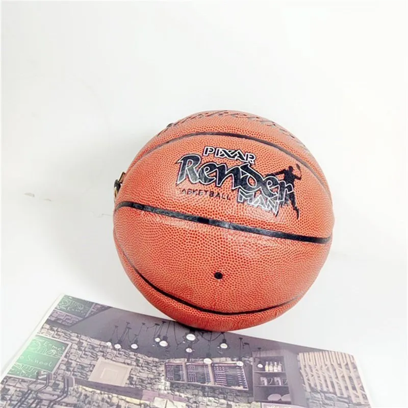 Basketball Shape PU Leather Crossbody Bag