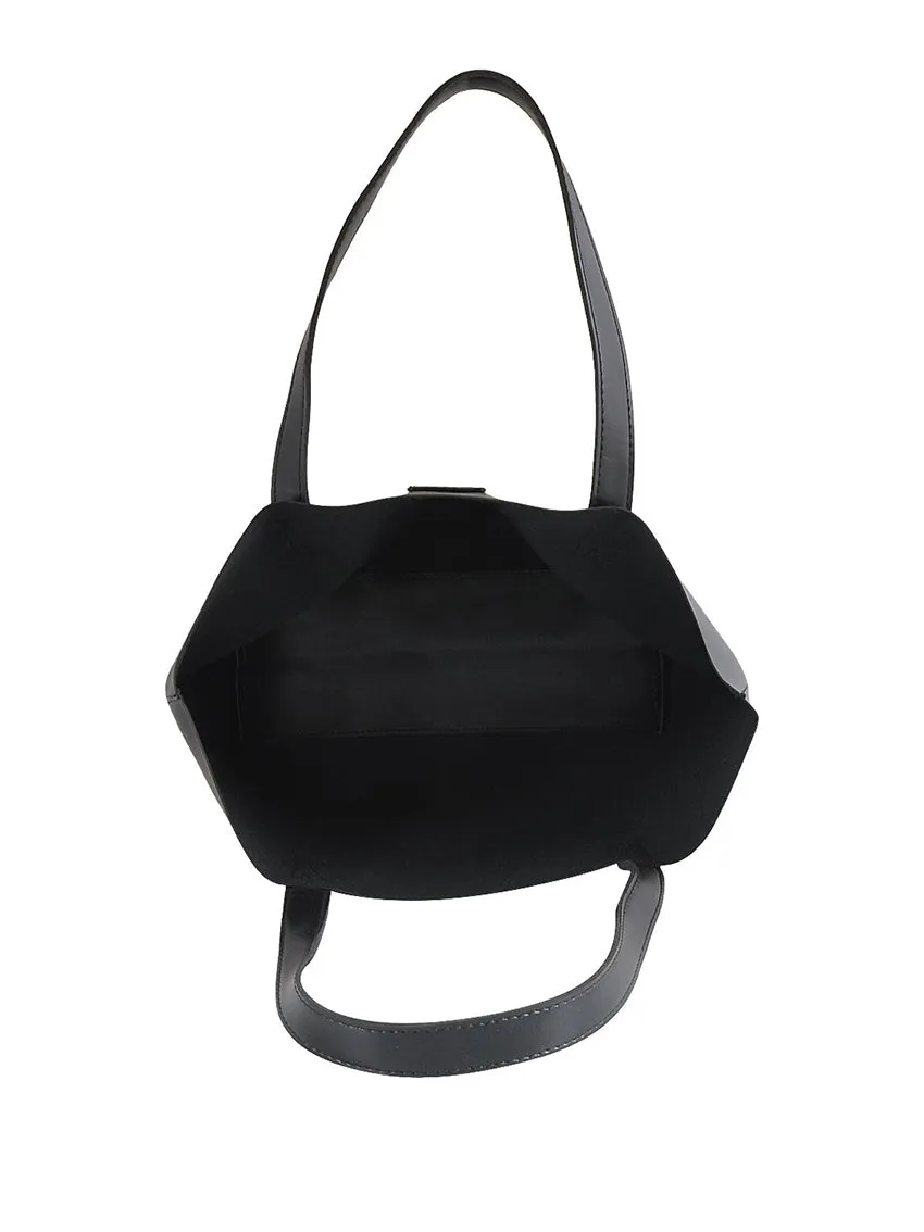 Black shoulder Tote Bag in Bag