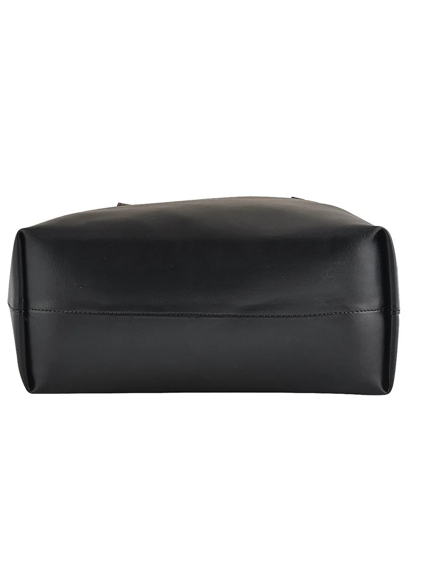 Black shoulder Tote Bag in Bag