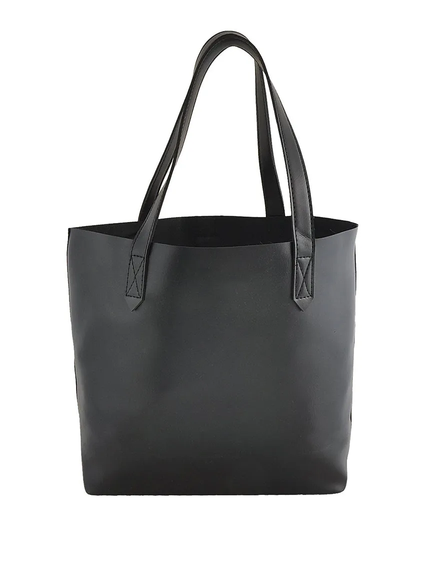 Black shoulder Tote Bag in Bag