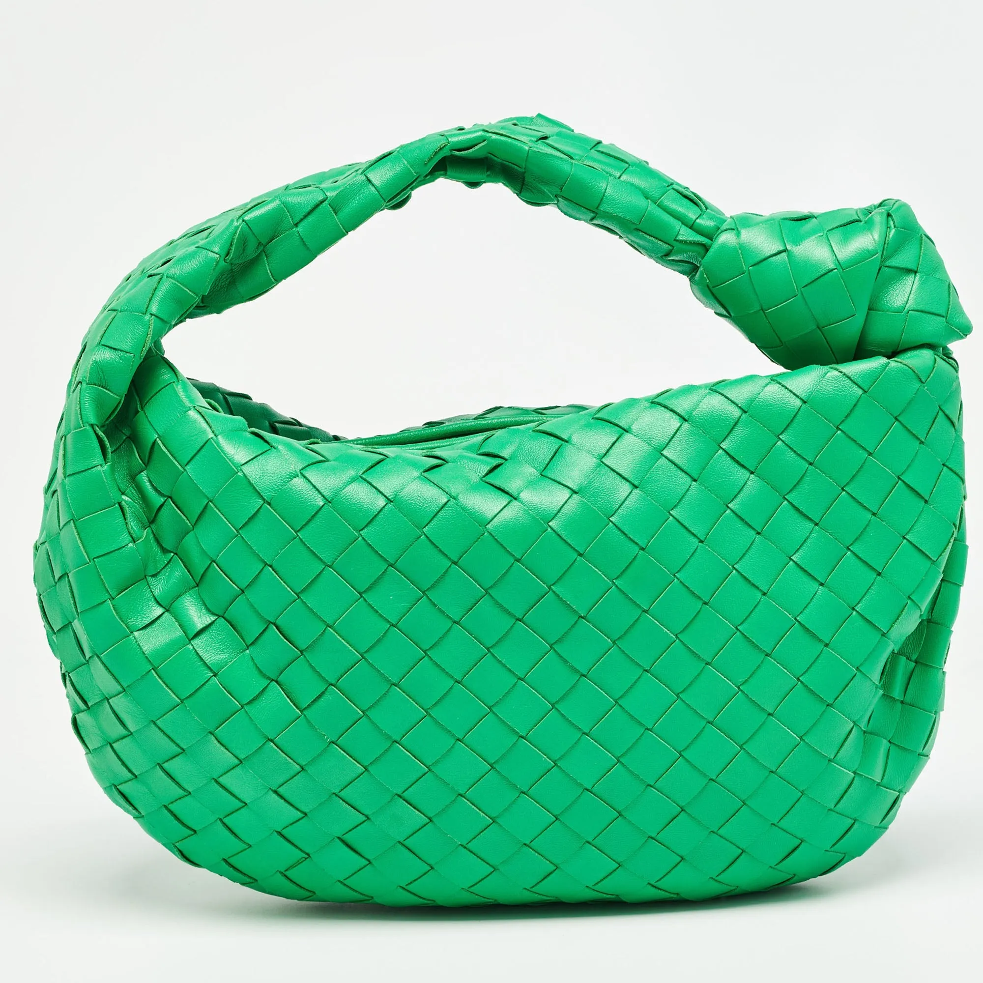 BOTTEGA VENETA Green Intrecciato Leather Teen Jodie Hobo