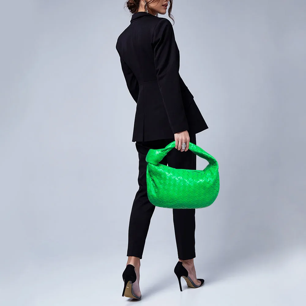 BOTTEGA VENETA Green Intrecciato Leather Teen Jodie Hobo