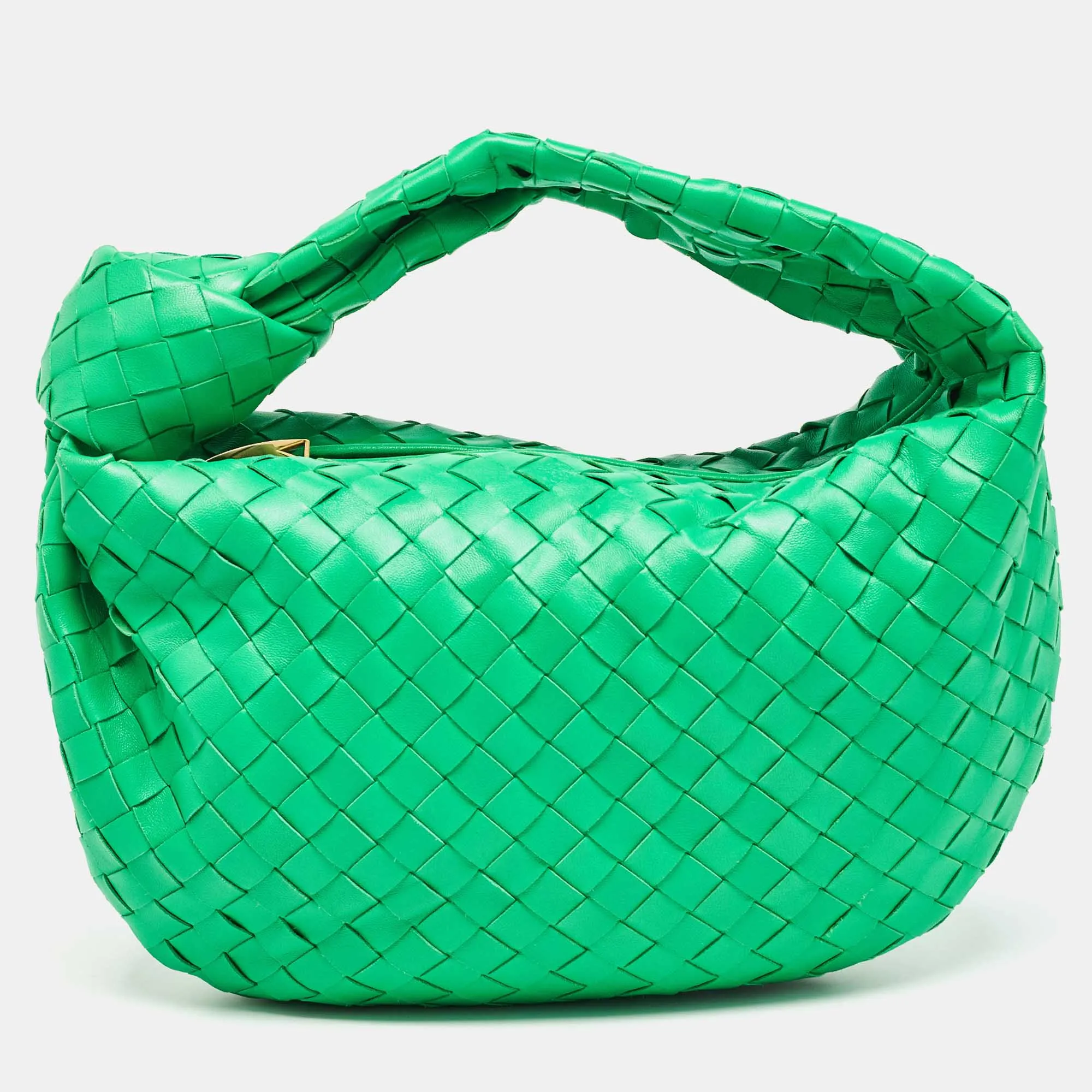 BOTTEGA VENETA Green Intrecciato Leather Teen Jodie Hobo