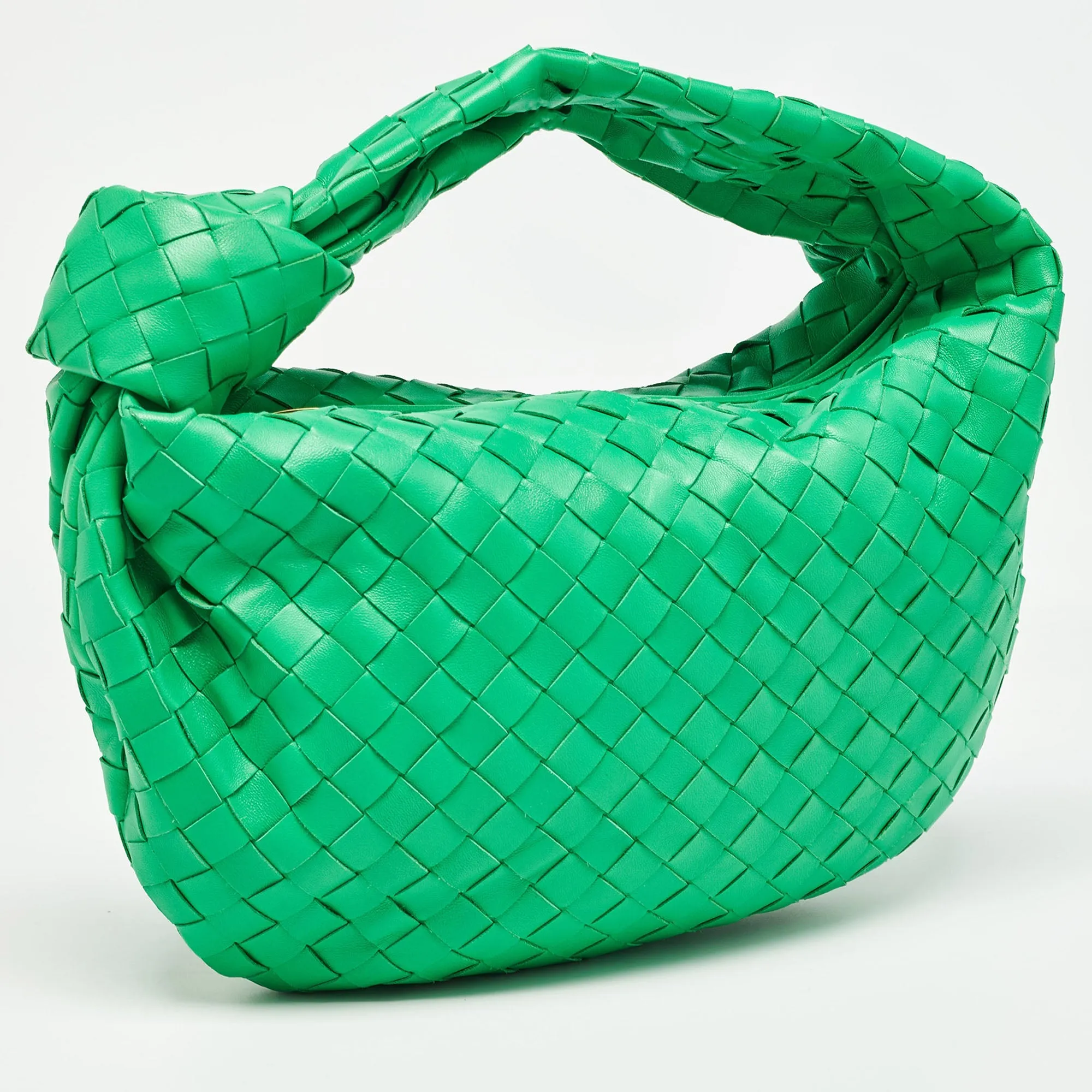 BOTTEGA VENETA Green Intrecciato Leather Teen Jodie Hobo