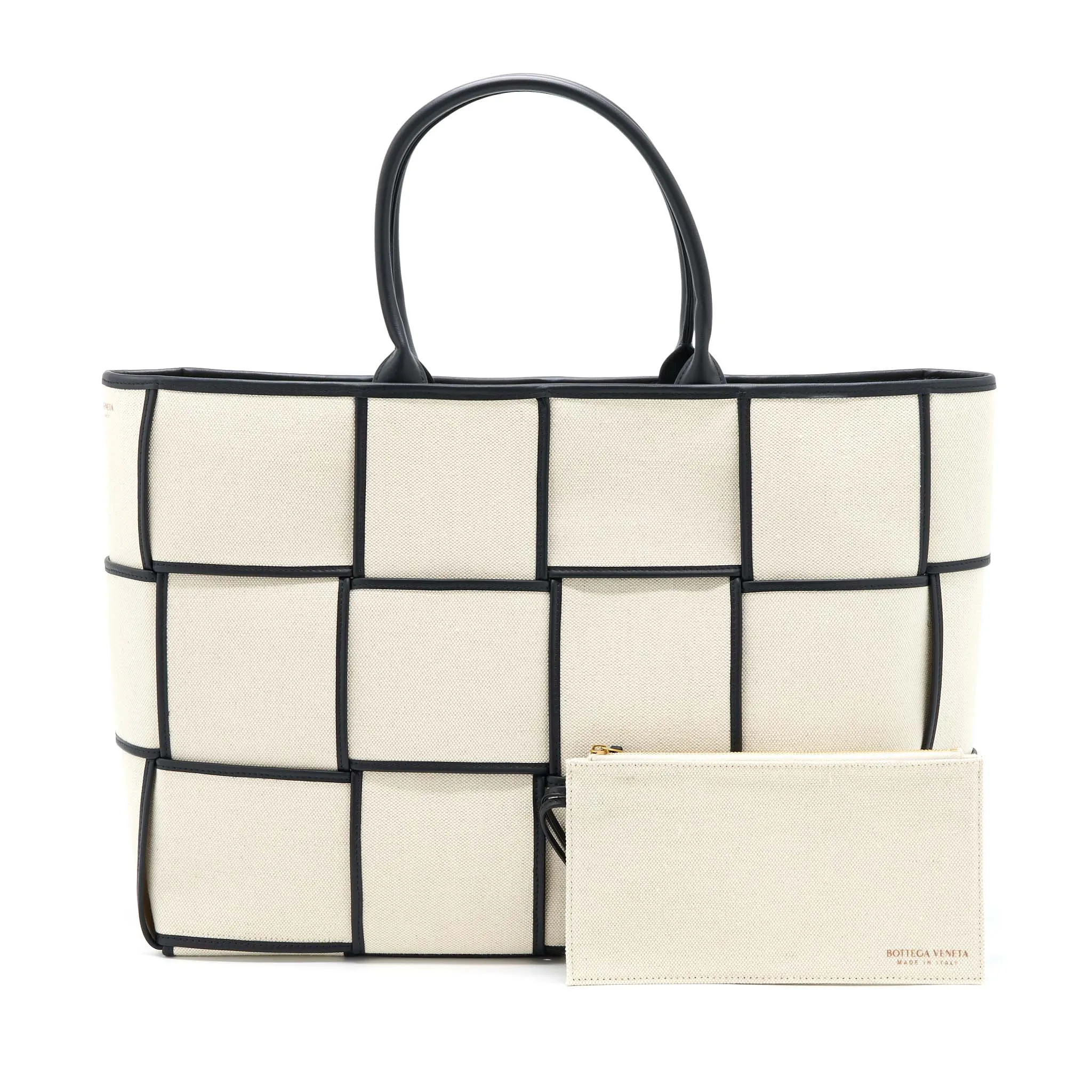 Bottega Veneta Large Arco Tote Canvas Natural / Black