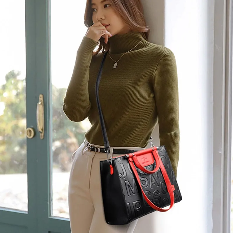 Brand Luxury Designer Shoulder Bags 2023 New Women Large Capacity Vintage Tote Bags Women Soft Leather Messenger Handbags
