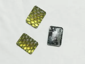 Bright Green Designer Rectangle Plastic Stones -27x38 mm