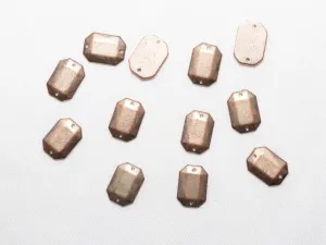Bronze Designer Rectangle Plastic Stones -14x10 mm