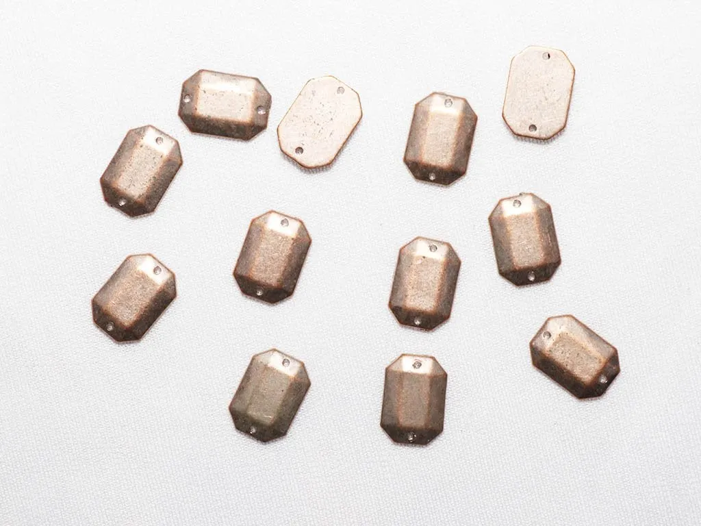 Bronze Designer Rectangle Plastic Stones -14x10 mm