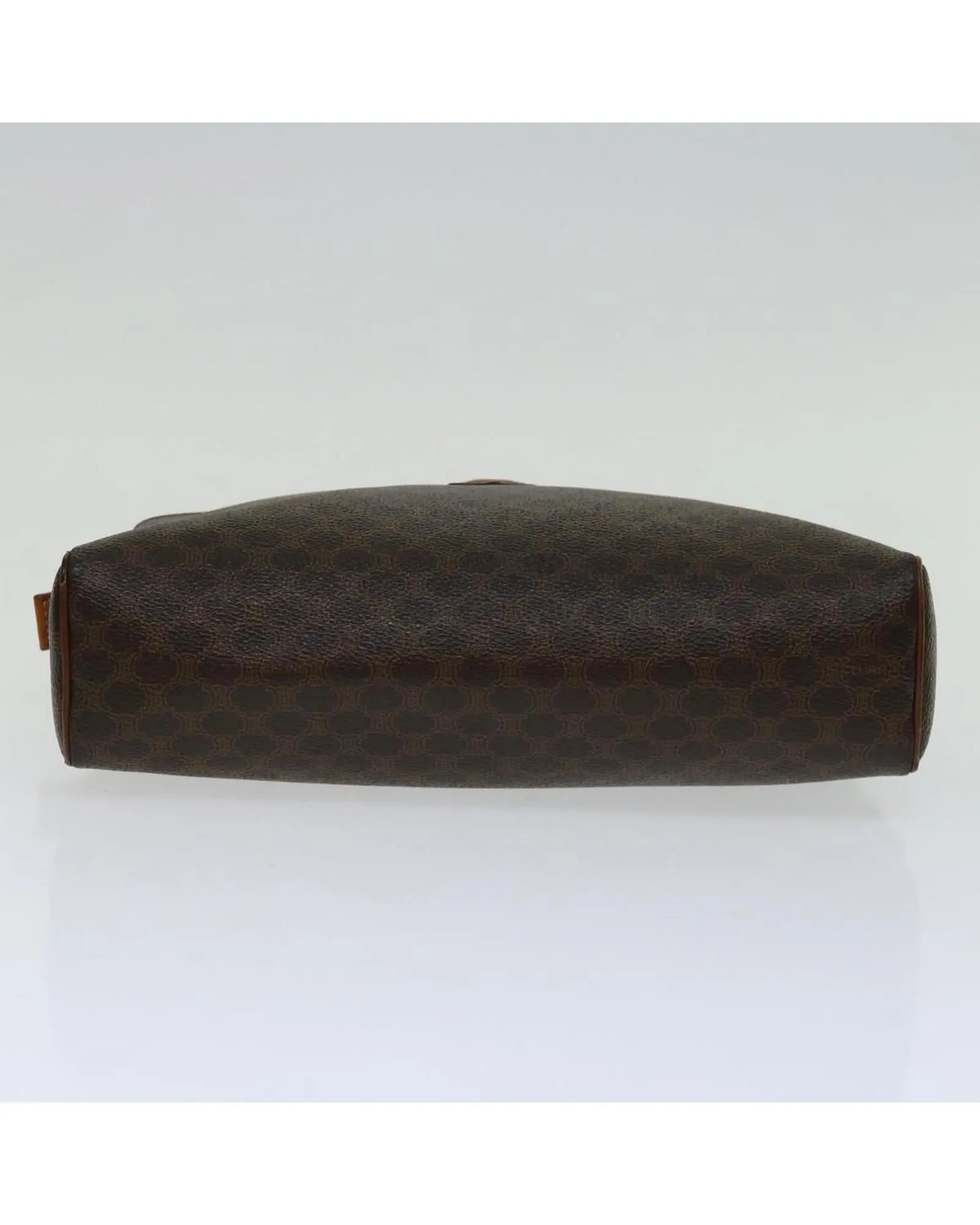Brown Macadam Canvas Clutch Bag with PVC Leather Material - Italy Made
