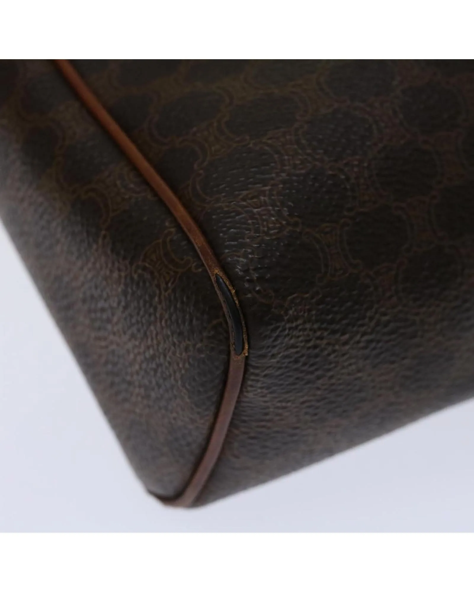 Brown Macadam Canvas Clutch Bag with PVC Leather Material - Italy Made