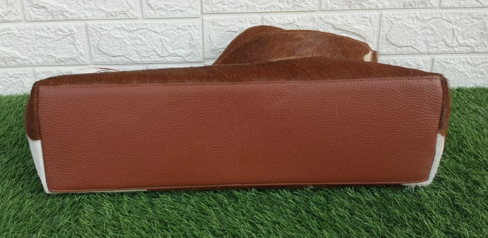 Brown White Natural Cowhide Shoulder Bag