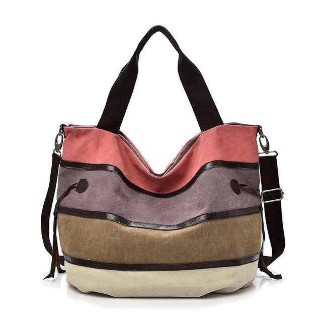 Canvas Bag Brand Women Handbag Fashion Patchwork Casual Female Shoulder Bags Large Capacity Bag Ladies Hand Bags bolso mujer sac