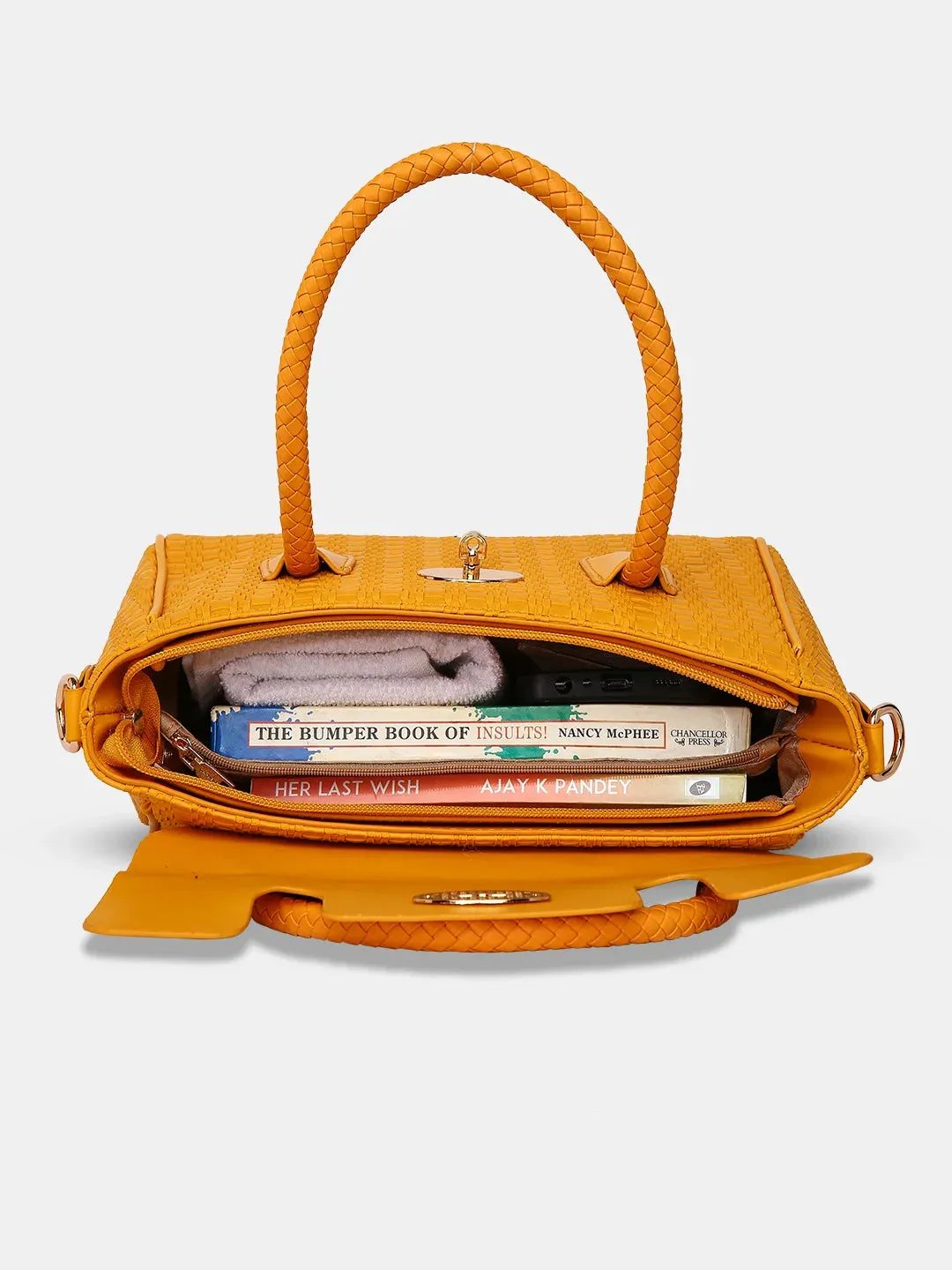 Caprese Andrea Tote Medium Office Handbag Yellow