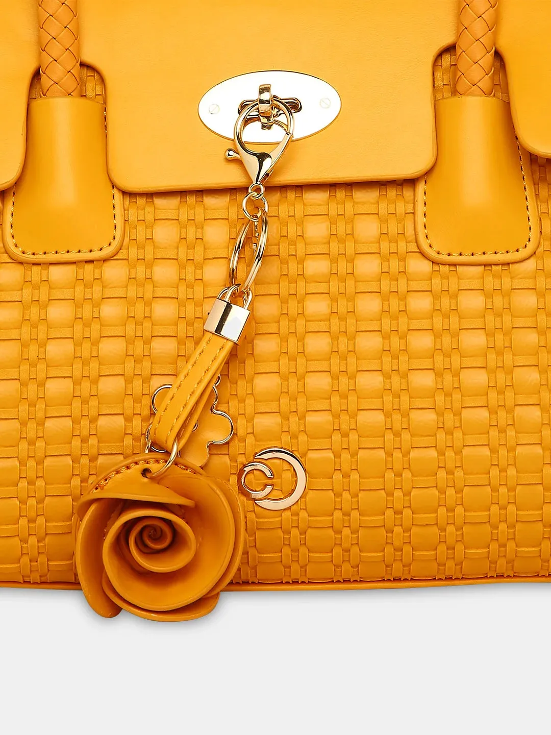 Caprese Andrea Tote Medium Office Handbag Yellow
