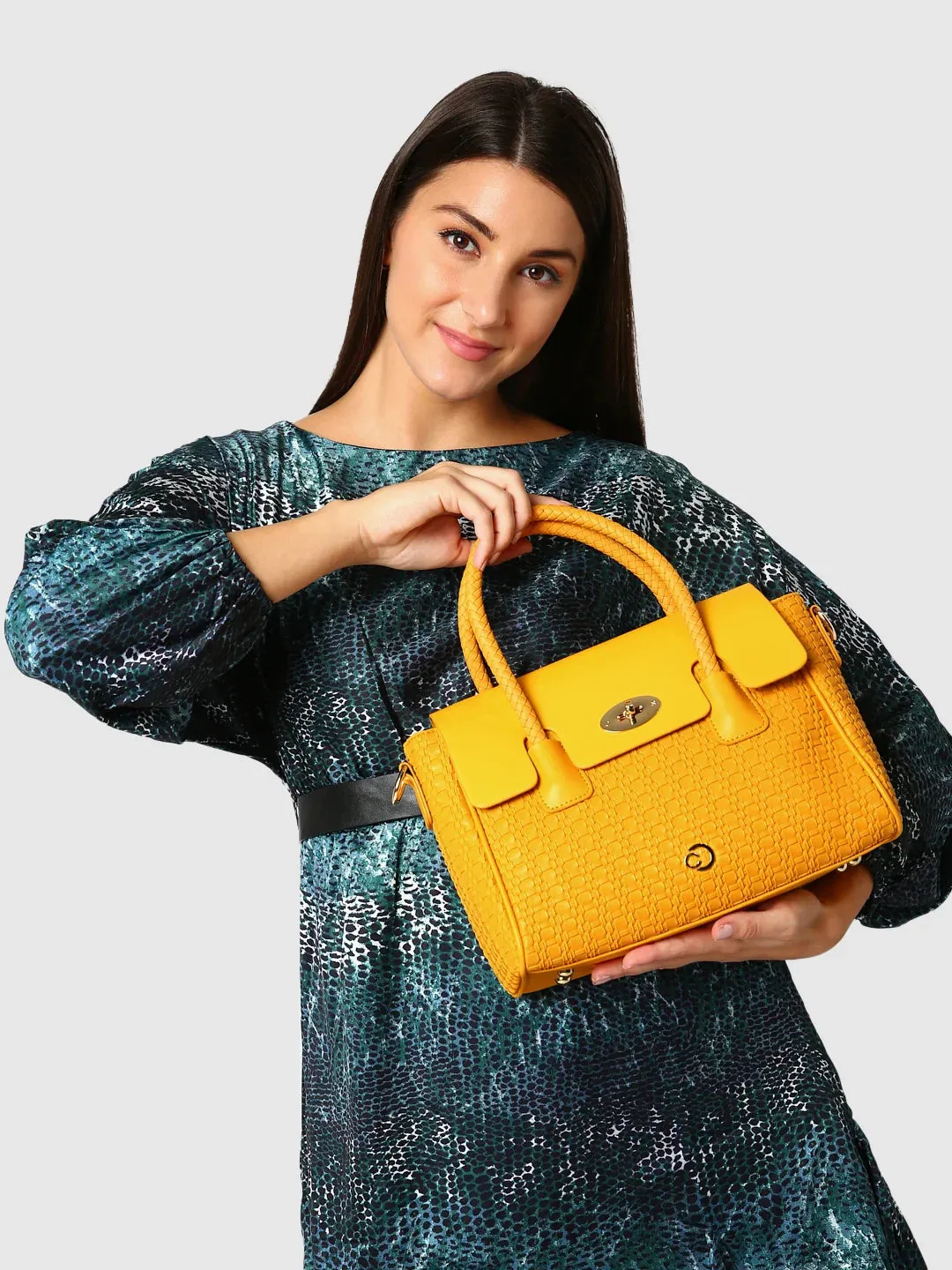 Caprese Andrea Tote Medium Office Handbag Yellow
