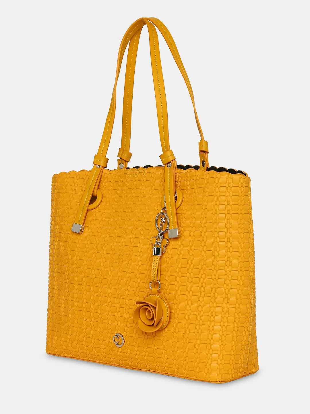Caprese Andrea Tote Small Office Handbag Yellow