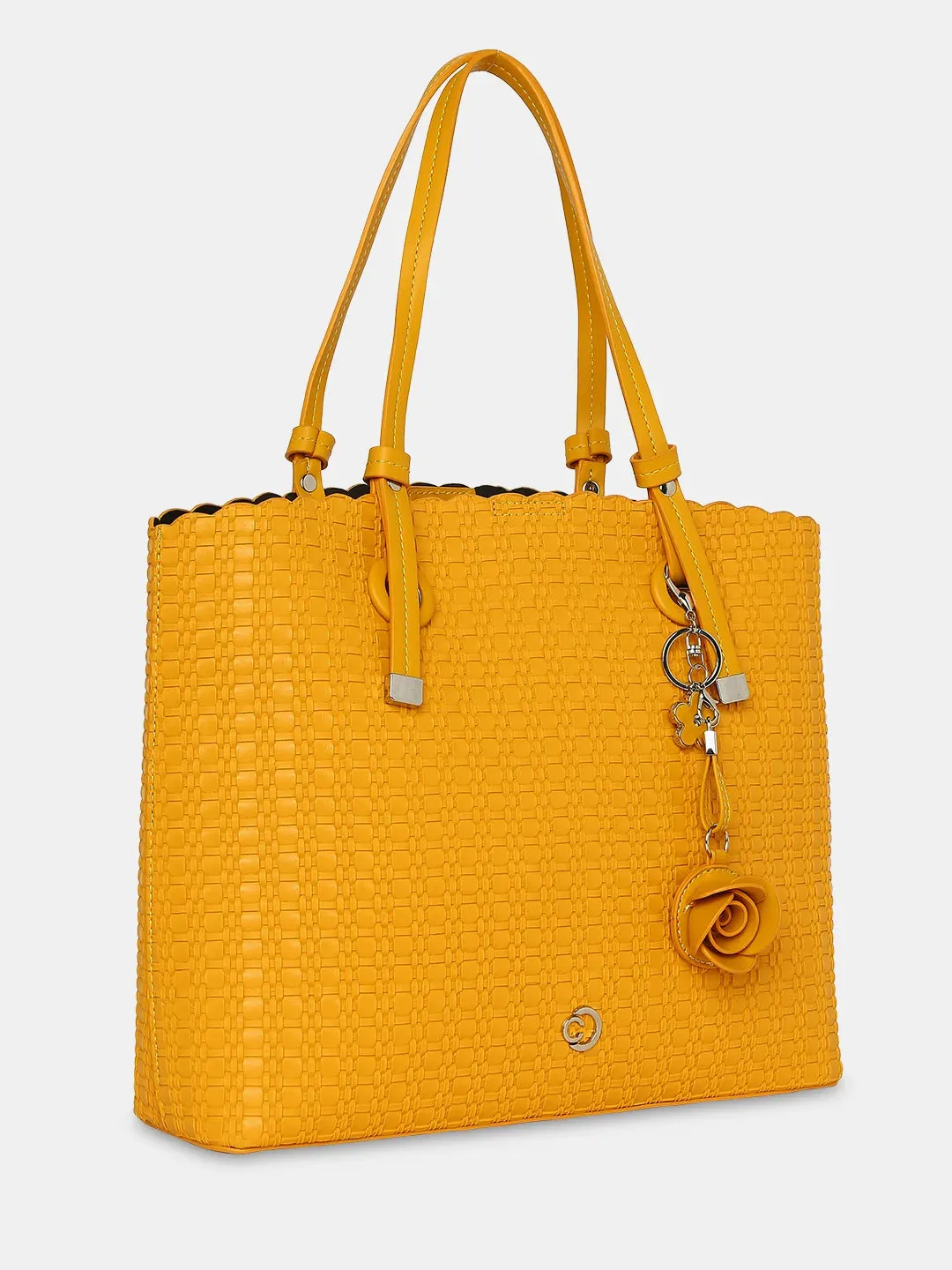 Caprese Andrea Tote Small Office Handbag Yellow