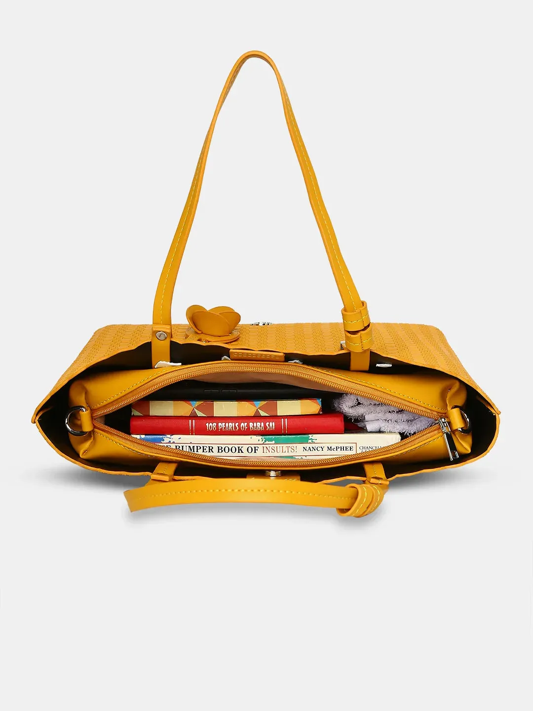 Caprese Andrea Tote Small Office Handbag Yellow