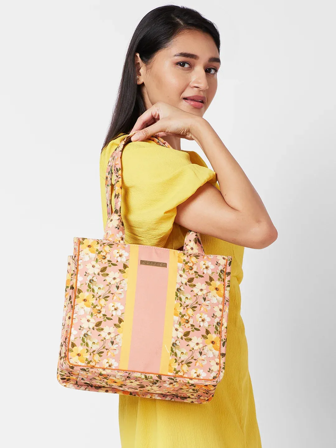 Caprese Orchid Tote  X Large Yellow