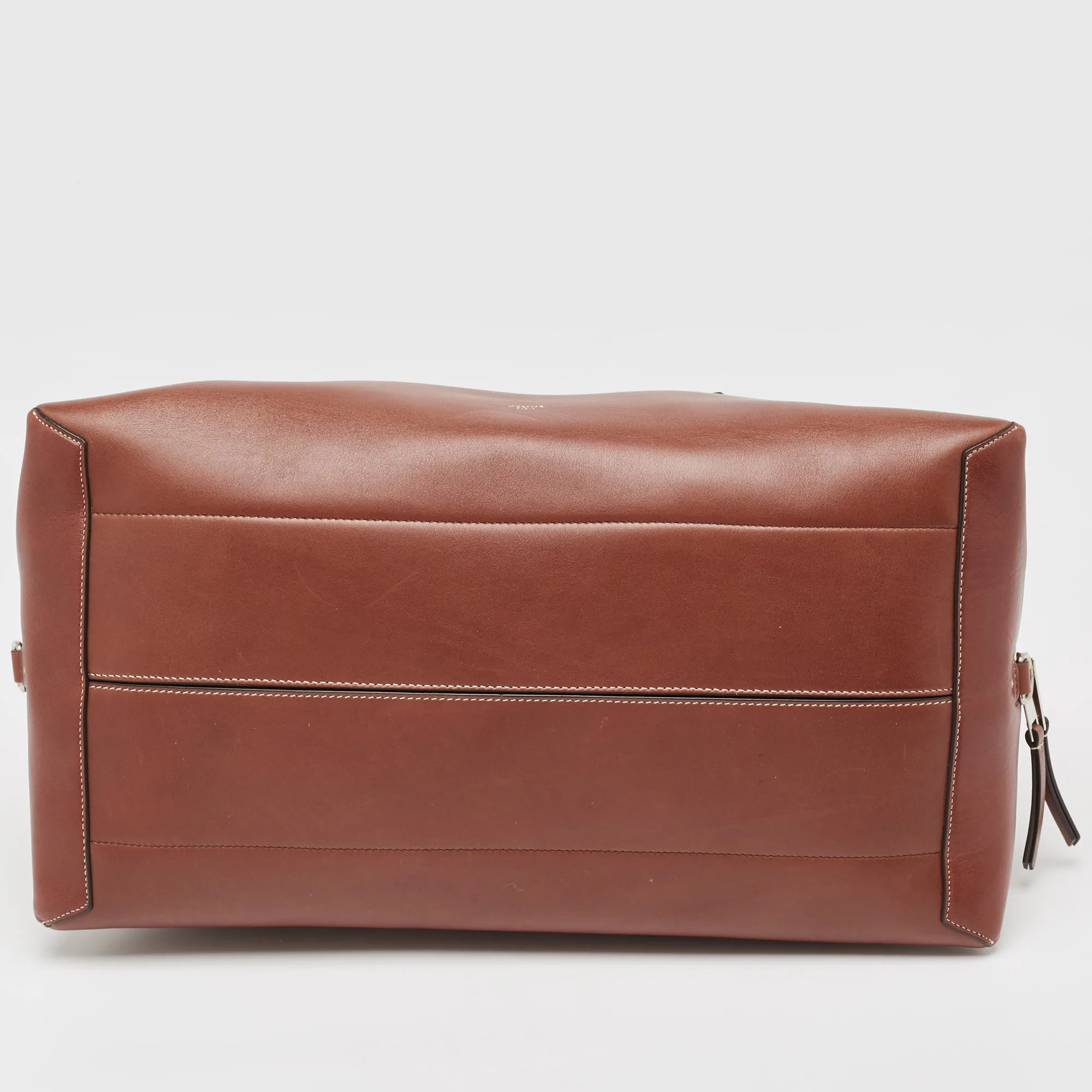 CELINE Brown Leather Medium Bowling Bag