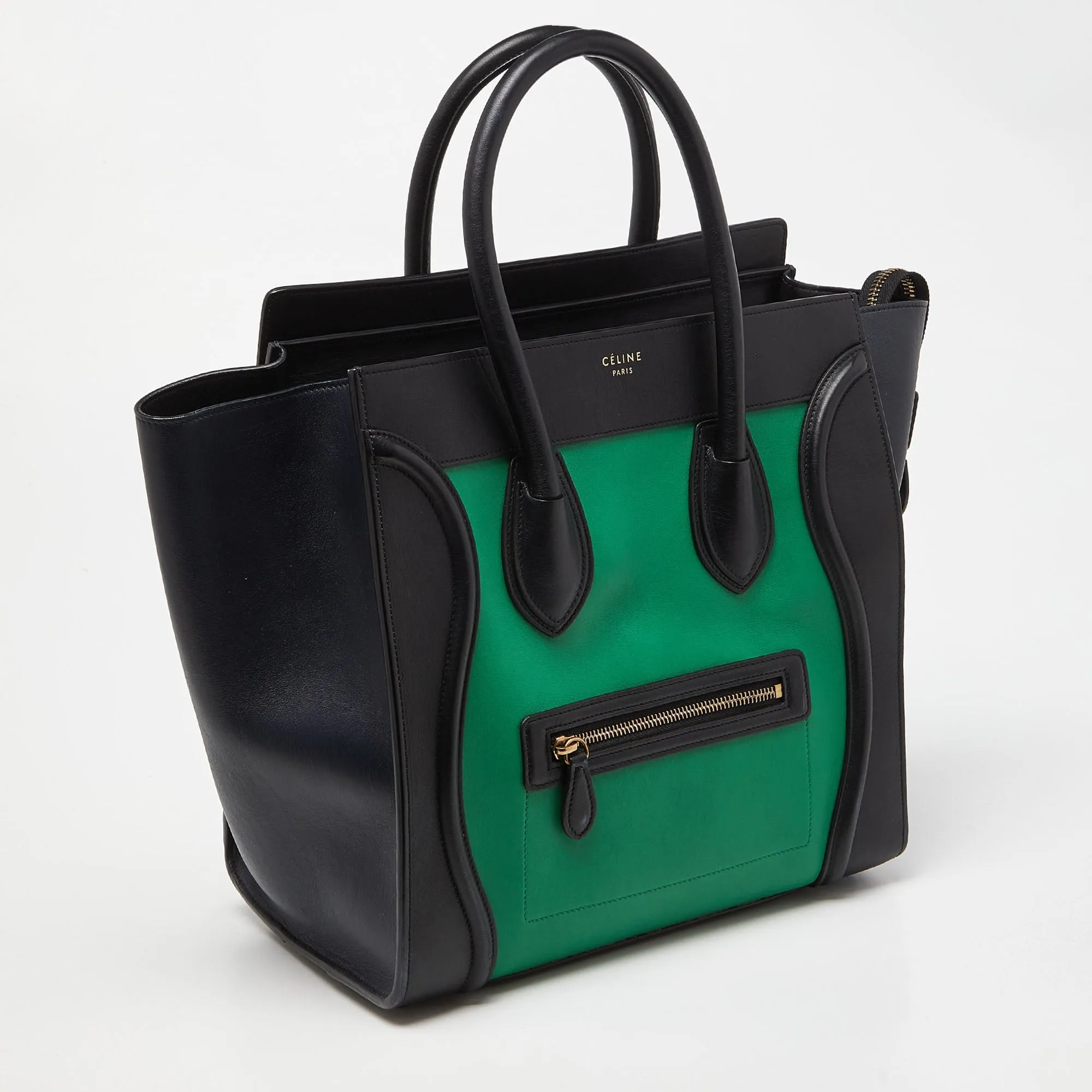 CELINE Tricolor Leather Mini Luggage Tote