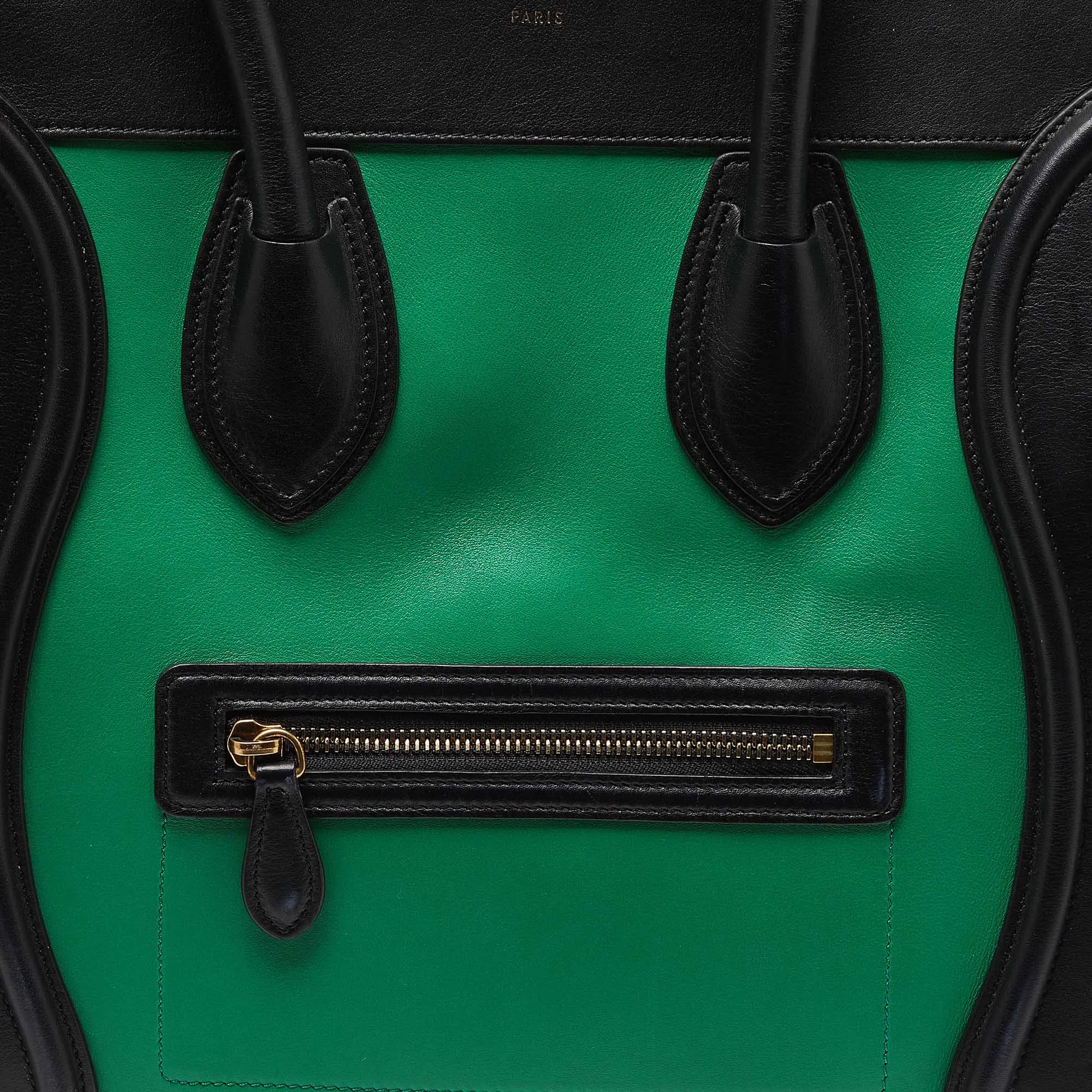 CELINE Tricolor Leather Mini Luggage Tote
