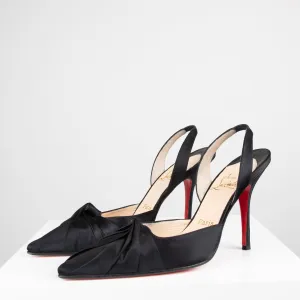 Christian Louboutin Black Fabric Slingback