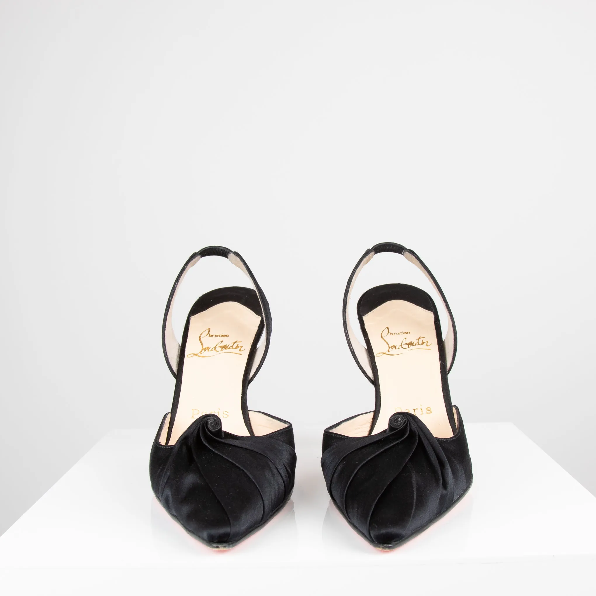 Christian Louboutin Black Fabric Slingback