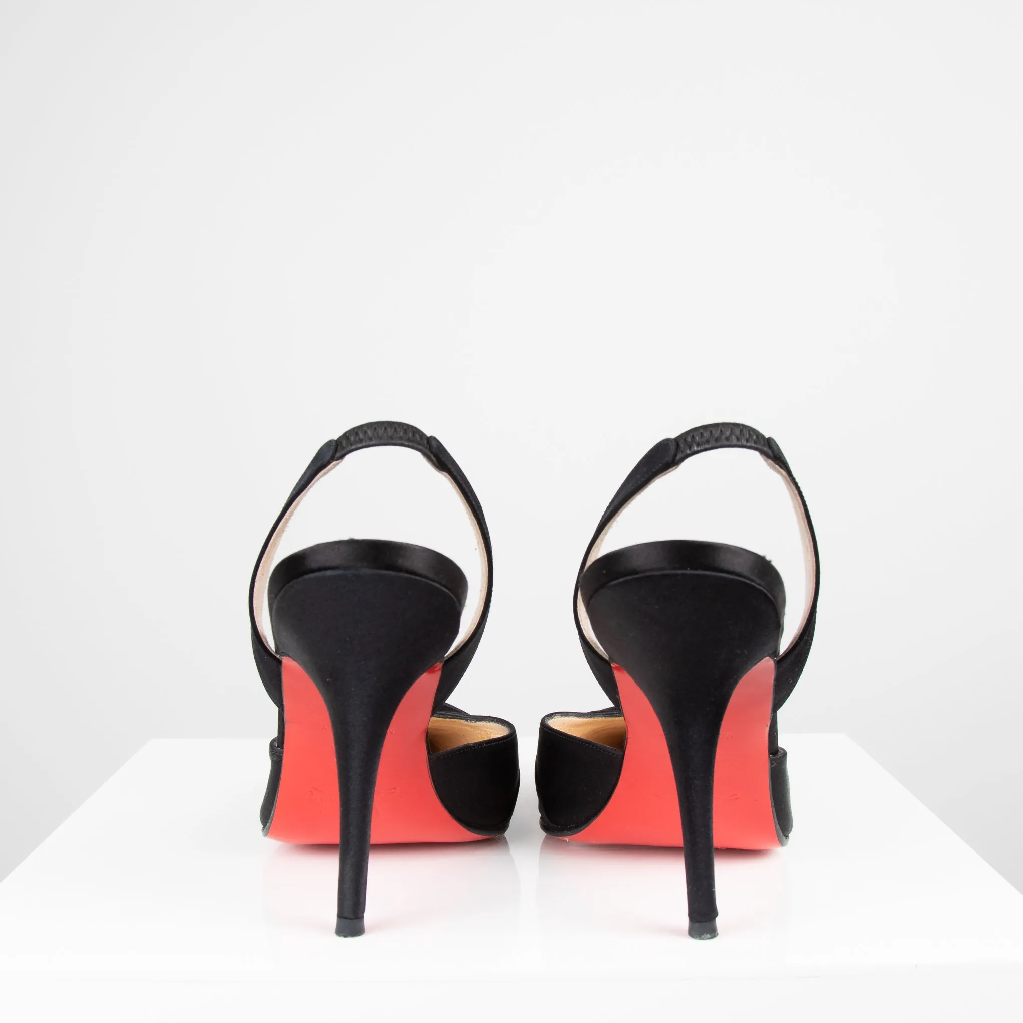 Christian Louboutin Black Fabric Slingback