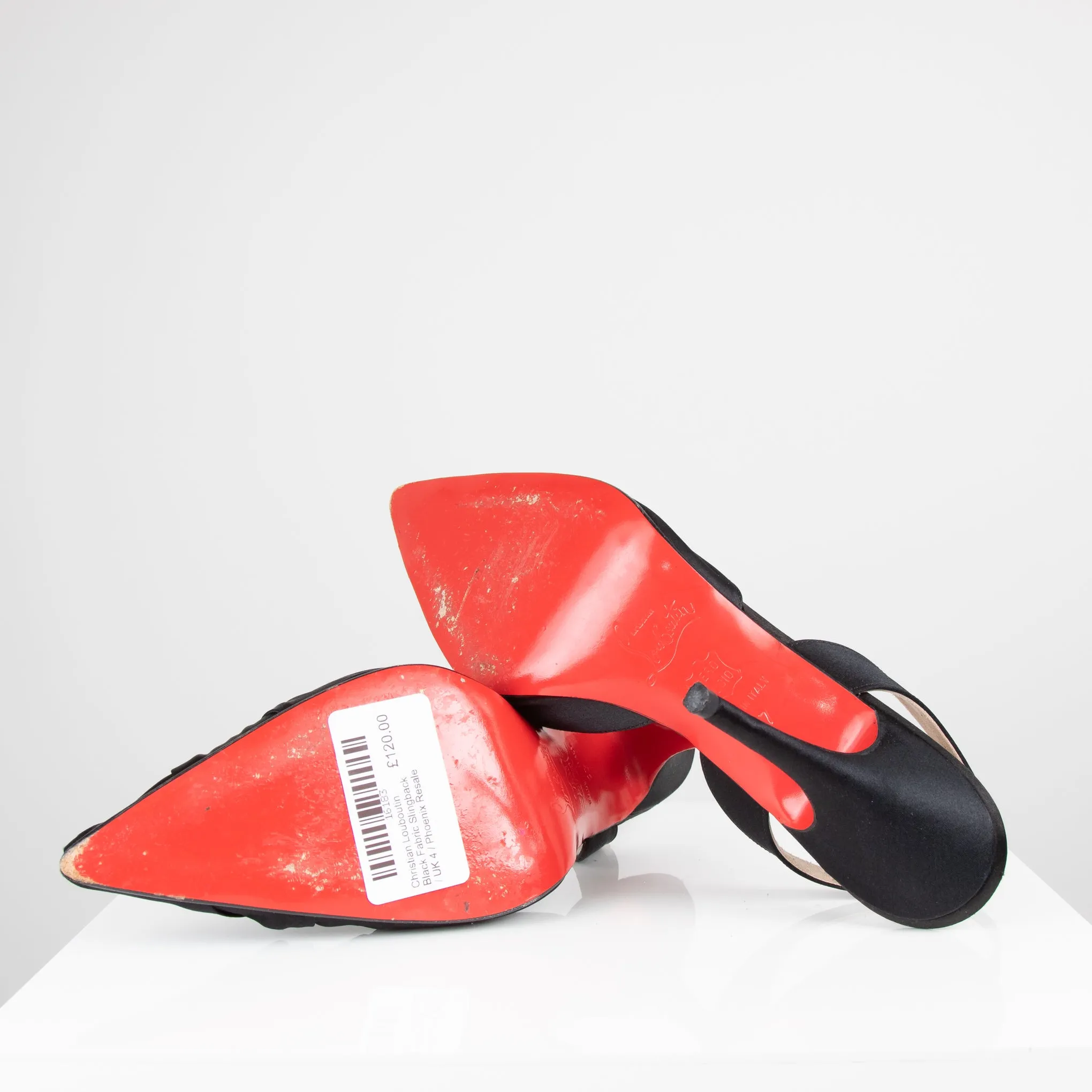Christian Louboutin Black Fabric Slingback