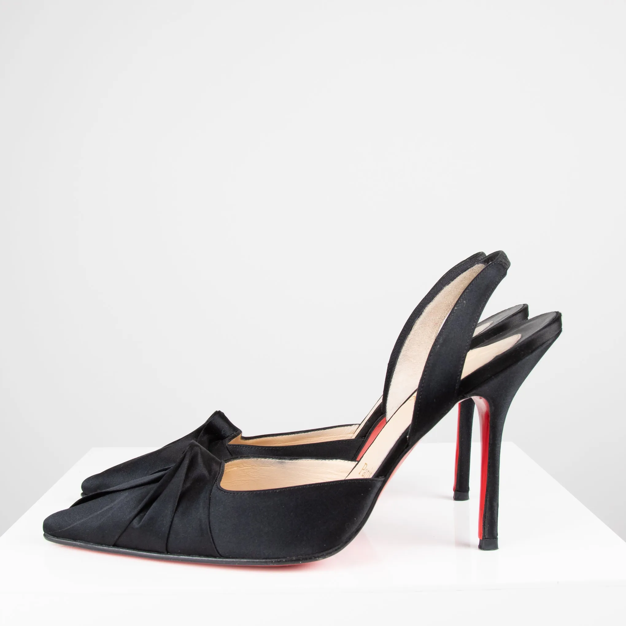 Christian Louboutin Black Fabric Slingback