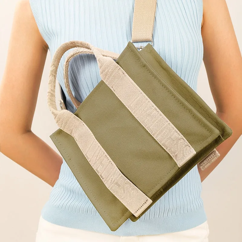 Christmas Gift Brands Canvas Tote Women Handbags Casual Letter Crossbody Bags for Women Designer Canvas Shoulder Bag Small Women's Bag 2021 New